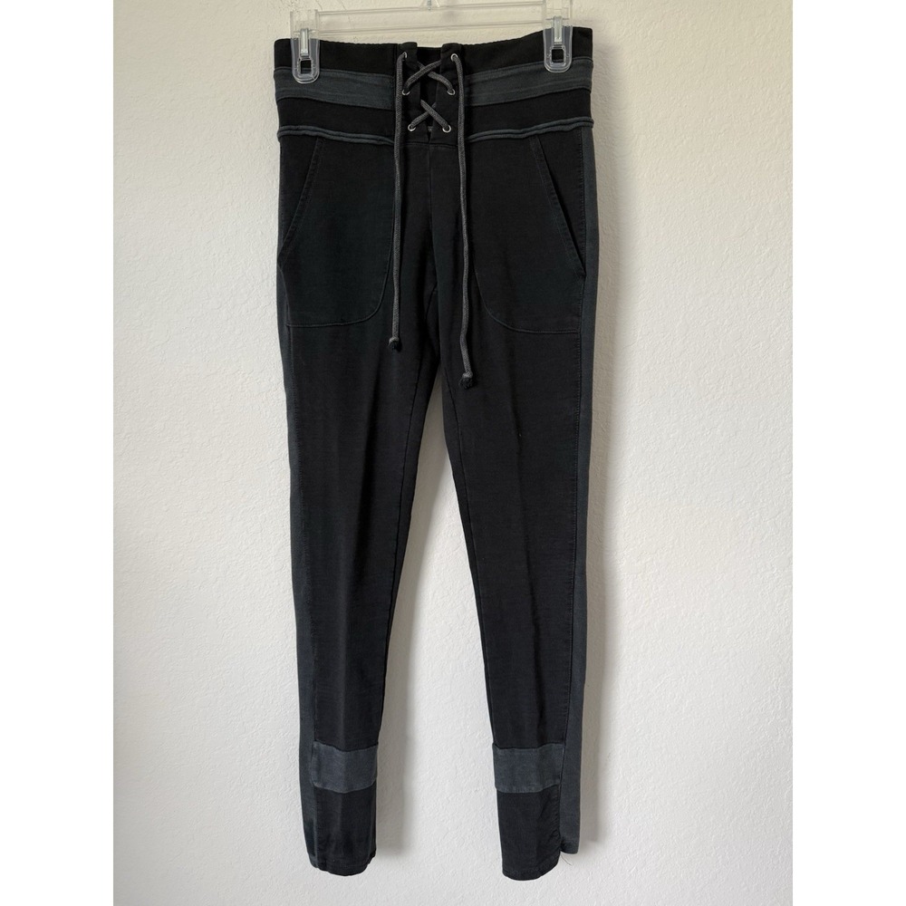 Free People Movement BODHI Lace-Up Legging Black Gray Lace-Up Sweats Medium